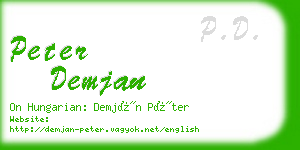 peter demjan business card